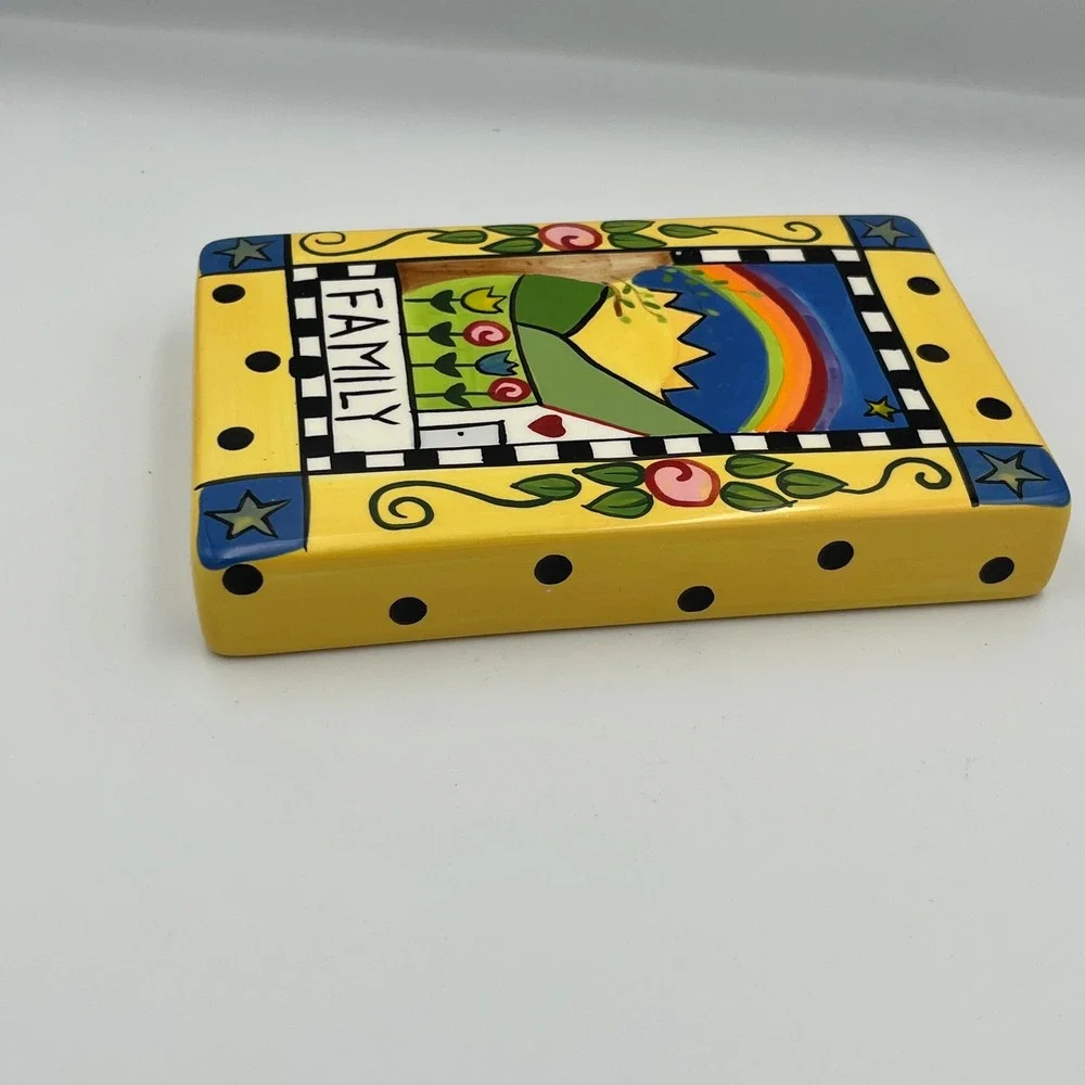 Decorative Family Housewarming Gift Ceramic Plaque Yellow Rainbow Home Decor‎